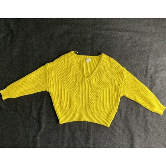 Maeve Sweater Women M Yellow Knit Chunky Wool Blend‎ Pullover - Picture 1 of 9